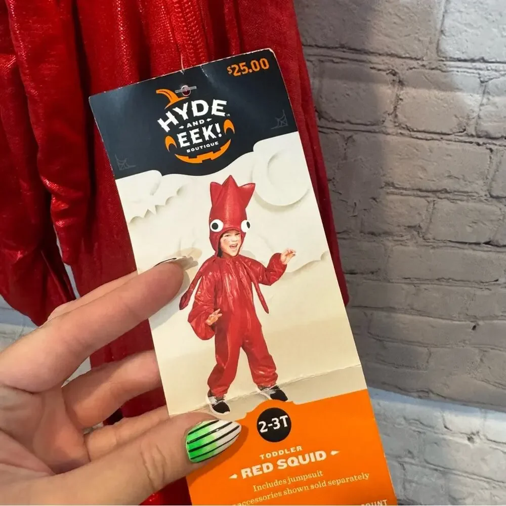 Target Hyde & EEK Red Squid Toddler Halloween Costume - Picture 2 of 3